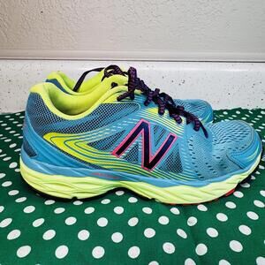 New Balance 680 V4 Running Shoes Turquoise and Neon Yellow Womens Size 6.5